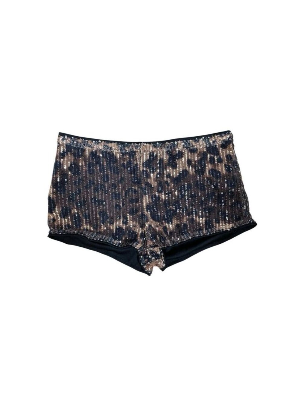 Shenhe Leopard Sequin Shorts Women Small Animal Print Party Festival Y2K
